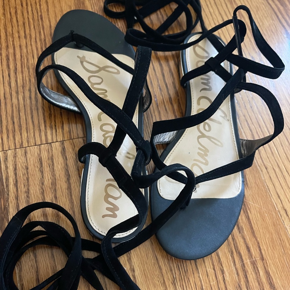 Sam Edelman Davina Black Suede Gladiator Sandals